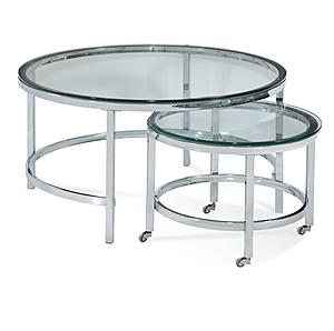 Patinoire Round Cocktail Table on Casters by Bassett Mirror
