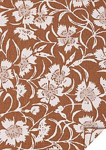 Bristol Orange Cream Floral Pattern Rug by Kalora