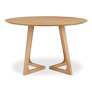 Godenza Round Dining Table Oak by Moe's Home Collection