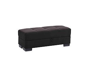 Armada Air Lounge Sectional Ottoman 103 Black Microfiber by Casamode