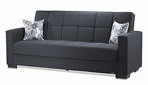 Armada Upholstered Convertible Sofabed w/Storage, #11 Denim Dark Blue - Chenille by Casamode
