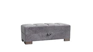 Armada X Lounge Sectional Ottoman 301 Microfiber Gray by Casamode