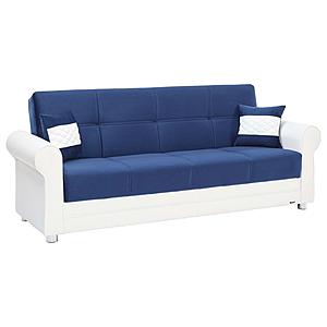 Avalon Upholstered Convertible Sofabed w/Storage, Sky Blue by Casamode