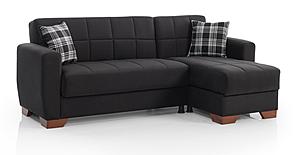 Barato Fabric Convertible Lounge Sectional w/Storage - Black by Casamode