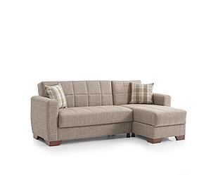Barato Fabric Convertible Lounge Sectional w/Storage - Brown by Casamode