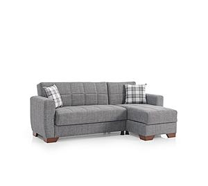 Barato Fabric Convertible Lounge Sectional w/Storage - Gray by Casamode