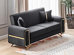 Escalade 67" Convertible Loveseat w/Storage - Black by Casamode