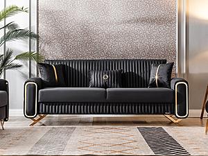 Escalade 87" Convertible Sofa w/Storage - Black by Casamode
