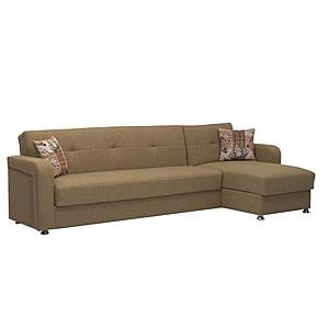Harmony Upholstered Convertible Sectional w/Storage - Brown by Casamode