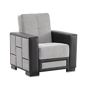 Loft 37" Wide Convertible Armchair - Silver by Casamode