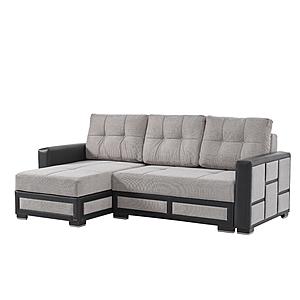 Loft 96" Wide Convertible Sectional - Silver by Casamode