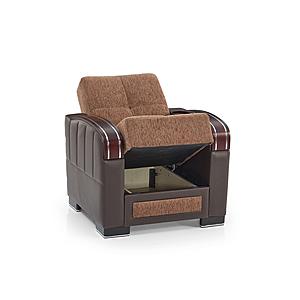 Maya Convertible Armchair w/Storage - Brown by Casamode