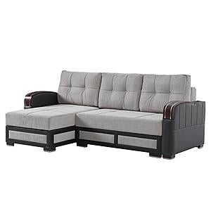 Maya 96" Convertible L-Shaped Sectional w/Storage - Silver by Casamode