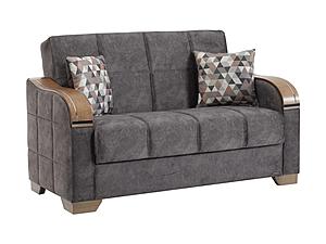 Saphire 65" Convertible Loveseat Sleeper w/Storage - Gray by Casamode