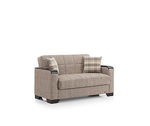 Barato X Fabric 59" Wide Convertible Loveseat w/Storage - Brown by Casamode
