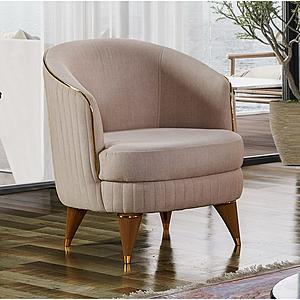Zebra Upholstered Modern Accent Chair - Beige Luna 21 by Casamode