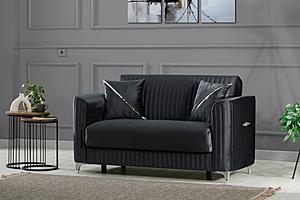 Zebra 61" Convertible Loveseat w/Storage - Gray Luna 19 by Casamode