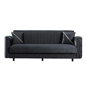 Zebra 90" Convertible Sofabed w/Storage - Gray Luna 19 by Casamode