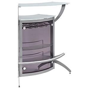 Dallas 2-shelf Home Bar Silver and Frosted Glass by Coaster