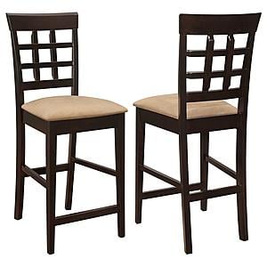 Gabriel Upholstered Counter Height Stools Cappuccino and Beige (Set of 2) by Coaster