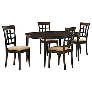 Gabriel 5-piece Extension Leaf Dining Table Set Cappuccino by Coaster
