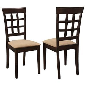 Gabriel Lattice Back Side Chairs Cappuccino and Tan (Set of 2) by Coaster