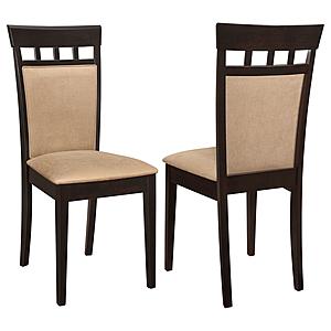 Gabriel Upholstered Side Chairs Cappuccino and Tan (Set of 2) by Coaster