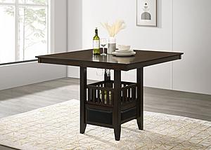 Jaden Square Counter Height Table with Storage Espresso by Coaster