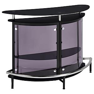 Amarillo 2-tier Bar Unit Black and Chrome by Coaster