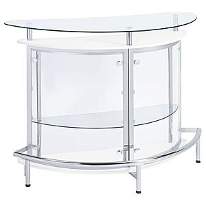 Amarillo 2-tier Bar Unit White and Chrome by Coaster