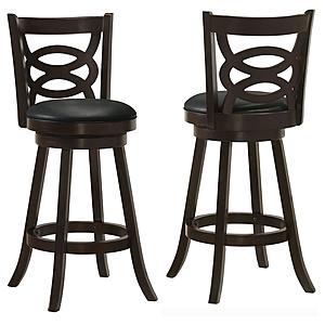 Calecita Swivel Bar Stools w/Upholstered Seat Cappuccino (Set of 2) by Coaster