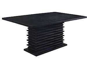Stanton Rectangle Pedestal Dining Table Black by Coaster