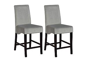 Stanton Upholstered Counter Height Chairs Grey and Black (Set of 2) by Coaster