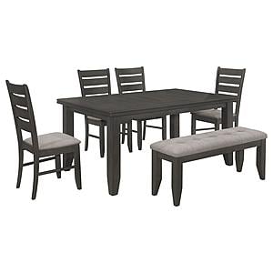 Dalila 6-piece Rectangular Dining Set Grey and Dark Grey by Coaster