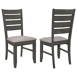 Dalila Ladder Back Side Chair (Set of 2) Grey and Dark Grey by Coaster