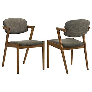Malone Dining Side Chairs Brown and Dark Walnut (Set of 2) by Coaster