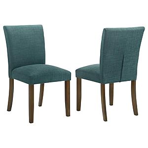 Cantley Upholstered Dining Side Chair Teal Blue (Set of 2) by Coaster