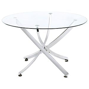 Beckham 5-piece Round Dining Set Chrome and White by Coaster