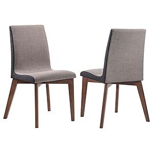 Redbridge Upholstered Side Chairs Grey and Natural Walnut (Set of 2) by Coaster
