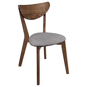 Alfredo Upholstered Dining Chairs Grey and Natural Walnut (Set of 2) by Coaster