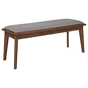 Alfredo Upholstered Dining Bench Grey and Natural Walnut by Coaster