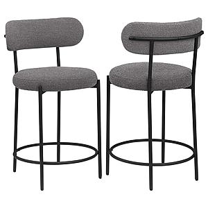 Viola Boucle Upholstered Counter Chair Grey (Set of 2) by Coaster