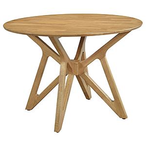 Elowen Round Solid Wood Dining Table Light Walnut by Coaster