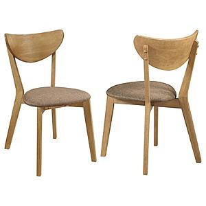 Elowen Dining Side Chair Light Walnut and Brown (Set of 2) by Coaster