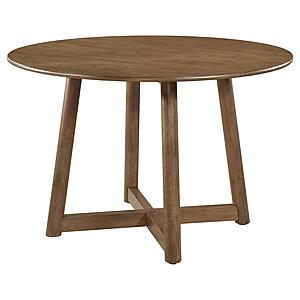 Dinah Round Solid Wood Dining Table Walnut by Coaster