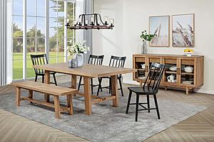 Middleton 6-piece Extension Leaf Dining Set Brown and Black by Coaster