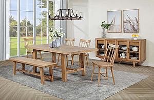 Middleton 6-piece Extension Leaf Dining Set Natural Brown by Coaster