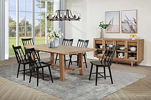 Middleton 7-piece 60-inch Dining Set w/Extension Leaf Brown and Black by Coaster