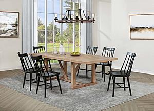Middleton 7-piece 78.5-inch Dining Set w/Extension Leaf Brown and Black by Coaster