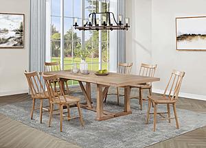 Middleton 7-piece 78.5-inch Dining Set w/Extension Leaf Natural Brown by Coaster